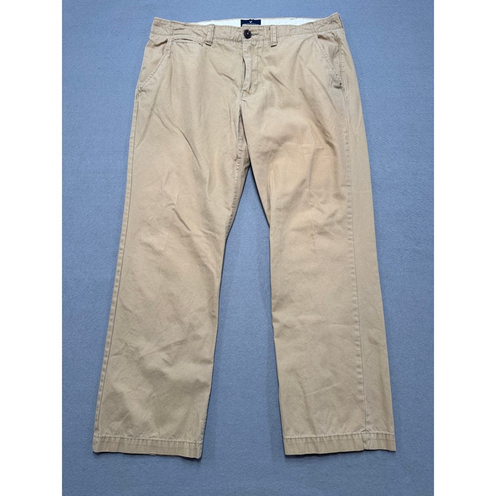 American Eagle Chino Pants Men's 38x30 Khaki Tan Original Straight Leg Cotton‎